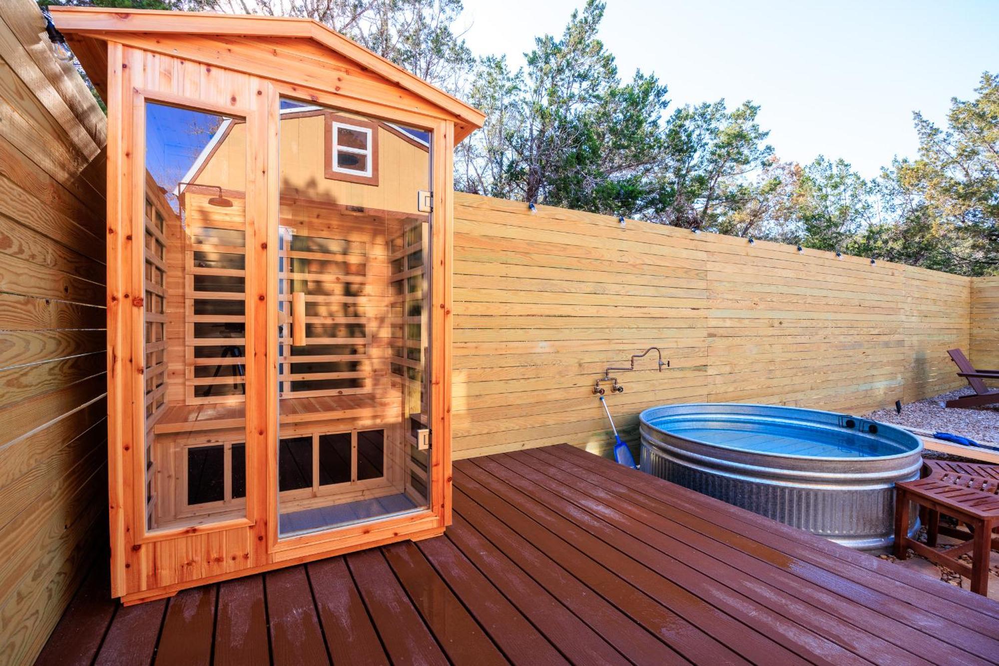 Romantic Luxury Retreat Hot Cold Pool & Sauna Wimberley Zewnętrze zdjęcie